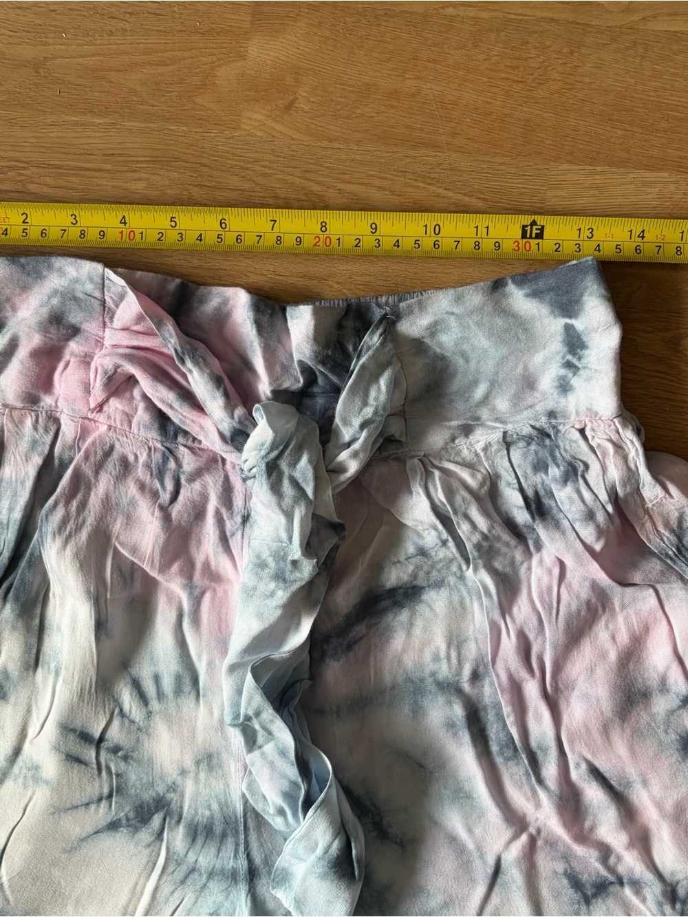 Raviya Pastel Tie-Dye Wide-Leg Pants in Pink, Blue & Cream Sz S - Picture 3 of 7